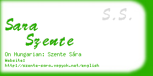 sara szente business card