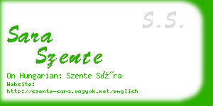 sara szente business card